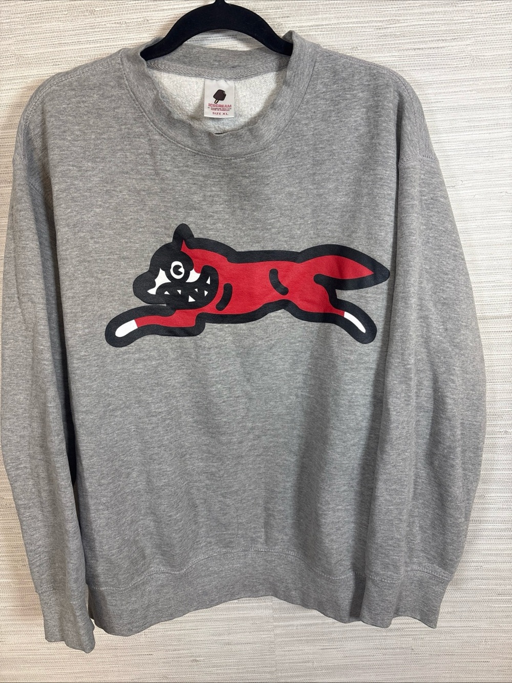 Icecream BBC Gray Crewneck with Red Fox Graphic